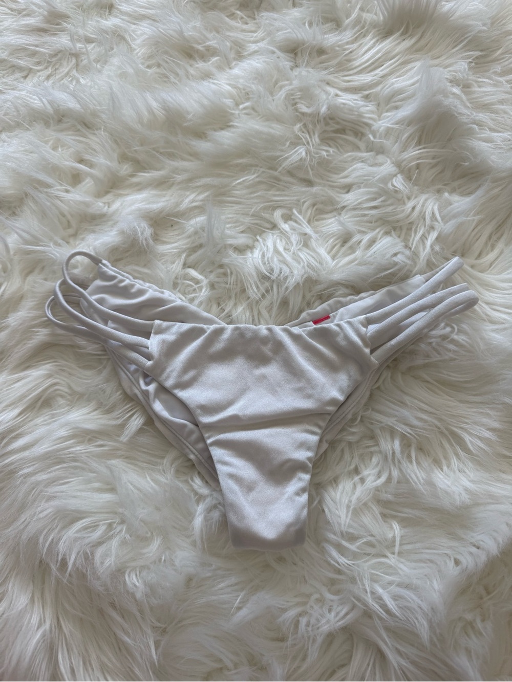 DOLL SWIMWEAR - White Strappy Scrunch Bikini Bottom